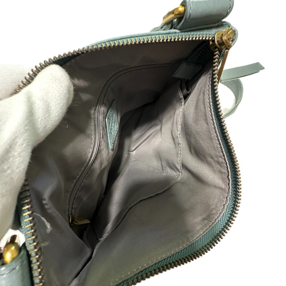 Fossil Explorer Leather Crossbody Bag Teal Blue 11x9x2.5" – Excellent Pre-Owned - Picture 10 of 16